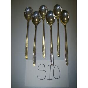 6 Supreme Silver Plate Iced Tea Spoons Estate -1211S10
